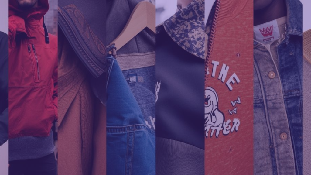 Independent fashion pieces arranged as a material collage